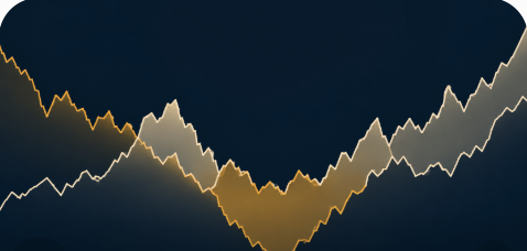 Illustration of two overlapping chart lines merging into one heavier combined shape, like a double-exposure photograph, representing hidden correlation between positions.