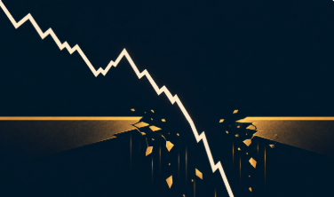 Illustration of a price line falling through an open trapdoor where a protective stop-loss floor should have been.