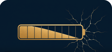 Illustration of a willpower meter drained to empty with cracks spreading outward, representing ego depletion during a trading session.