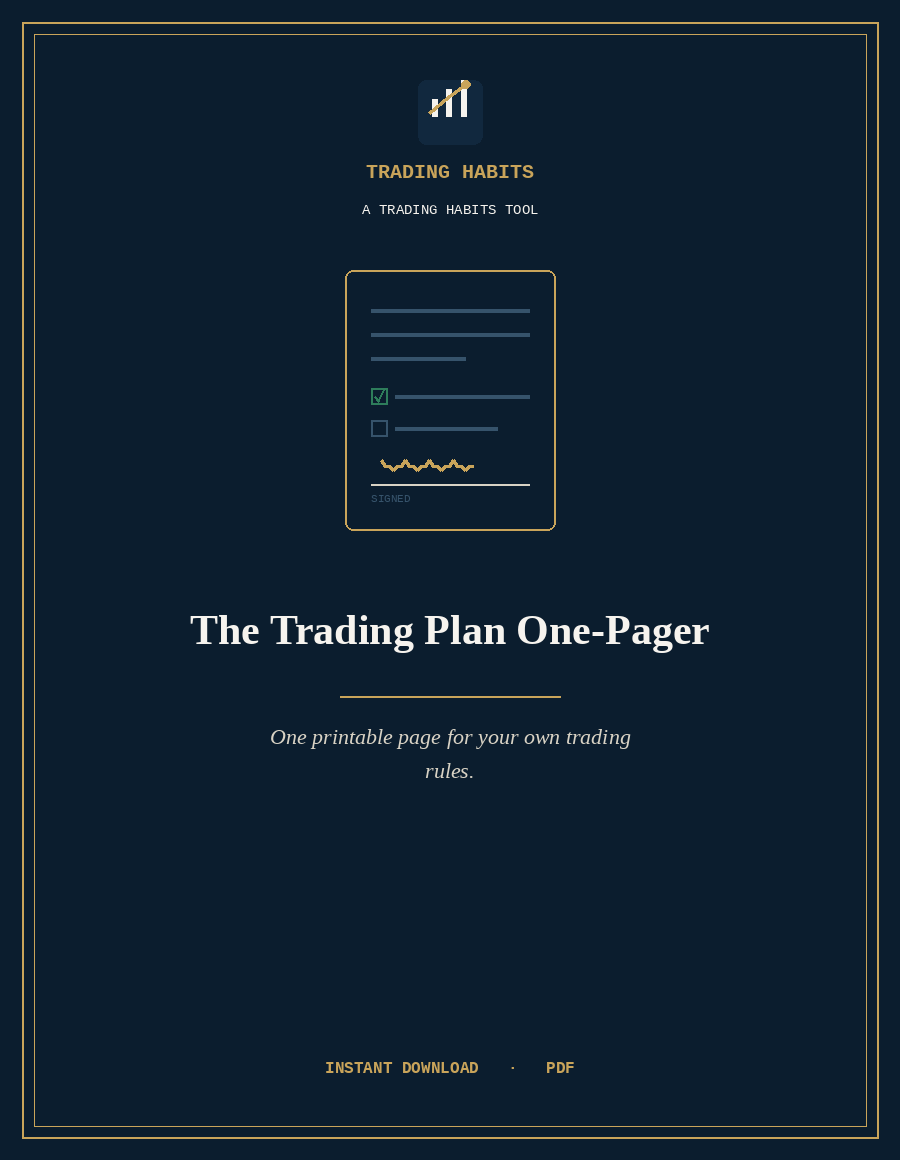 The Trading Plan One-Pager cover
